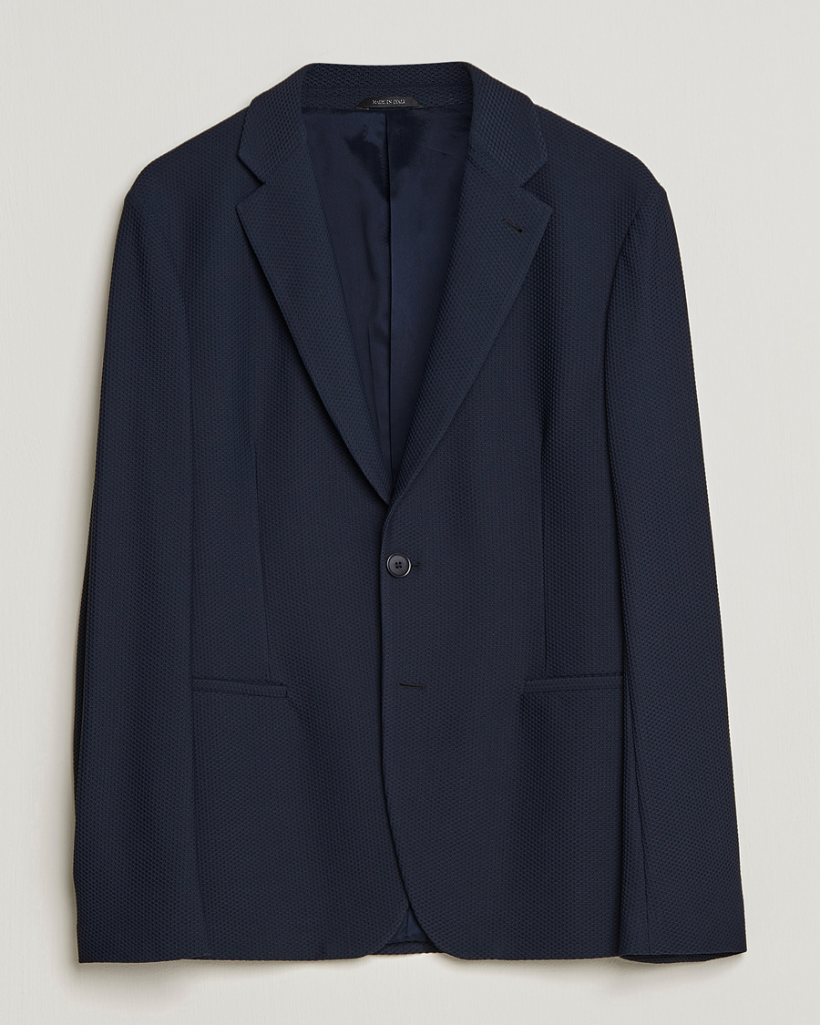 Herre | Blazere & jakker | Giorgio Armani | Single Breasted Mesh Blazer Navy