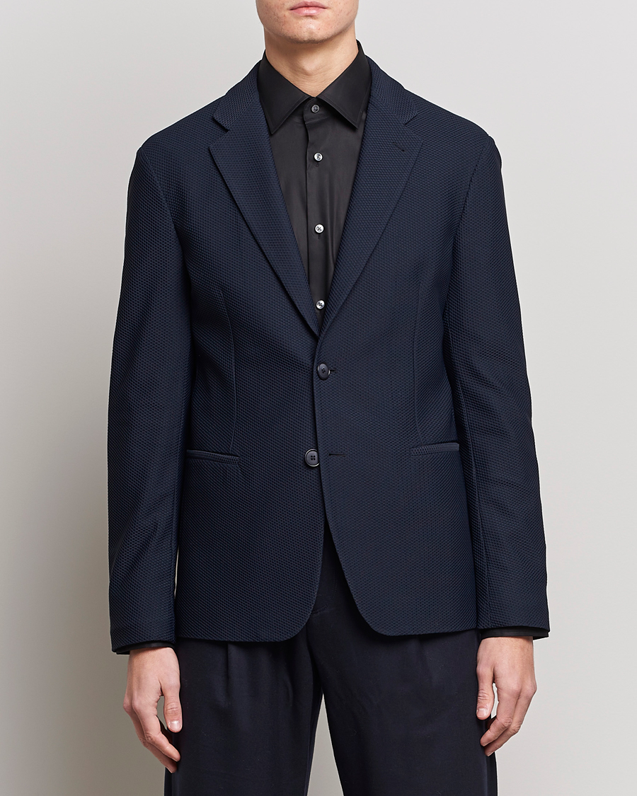 Herre | Blazere & jakker | Giorgio Armani | Single Breasted Mesh Blazer Navy