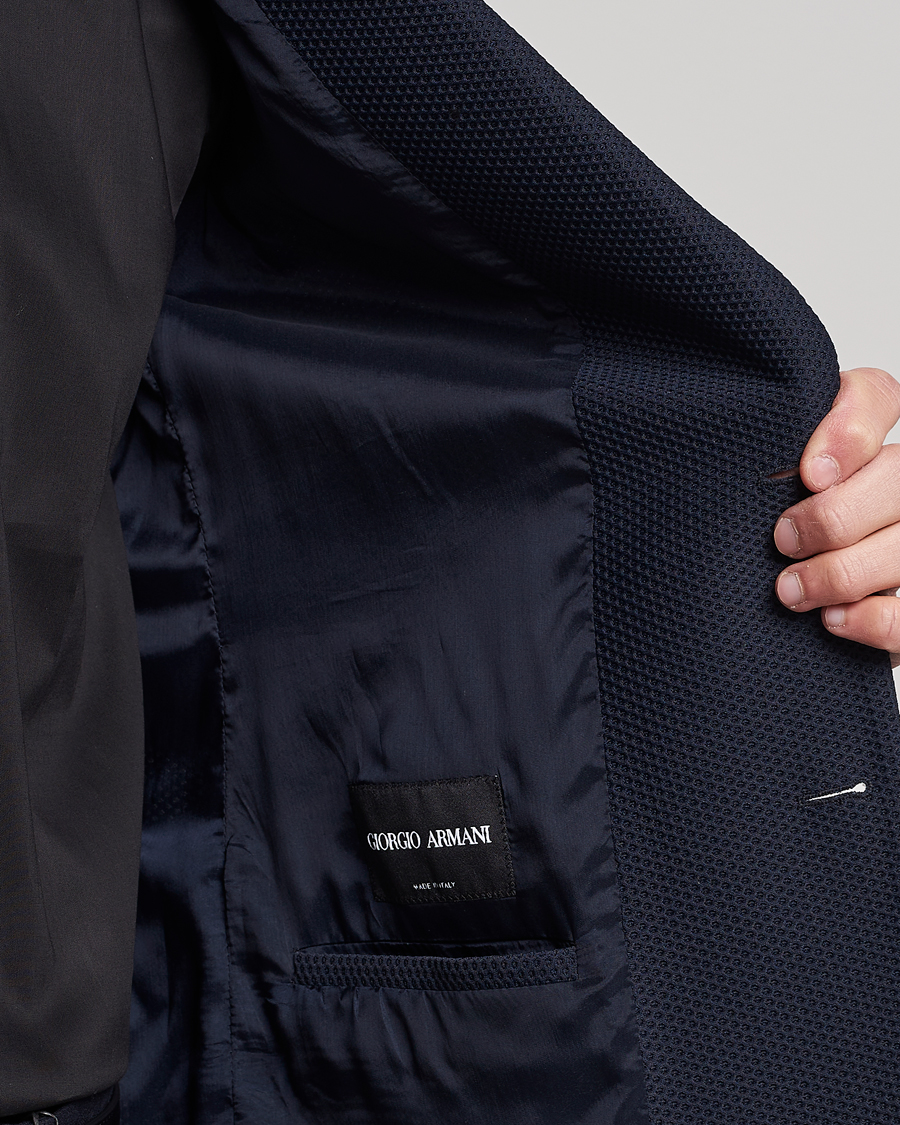 Herre | Blazere & jakker | Giorgio Armani | Single Breasted Mesh Blazer Navy