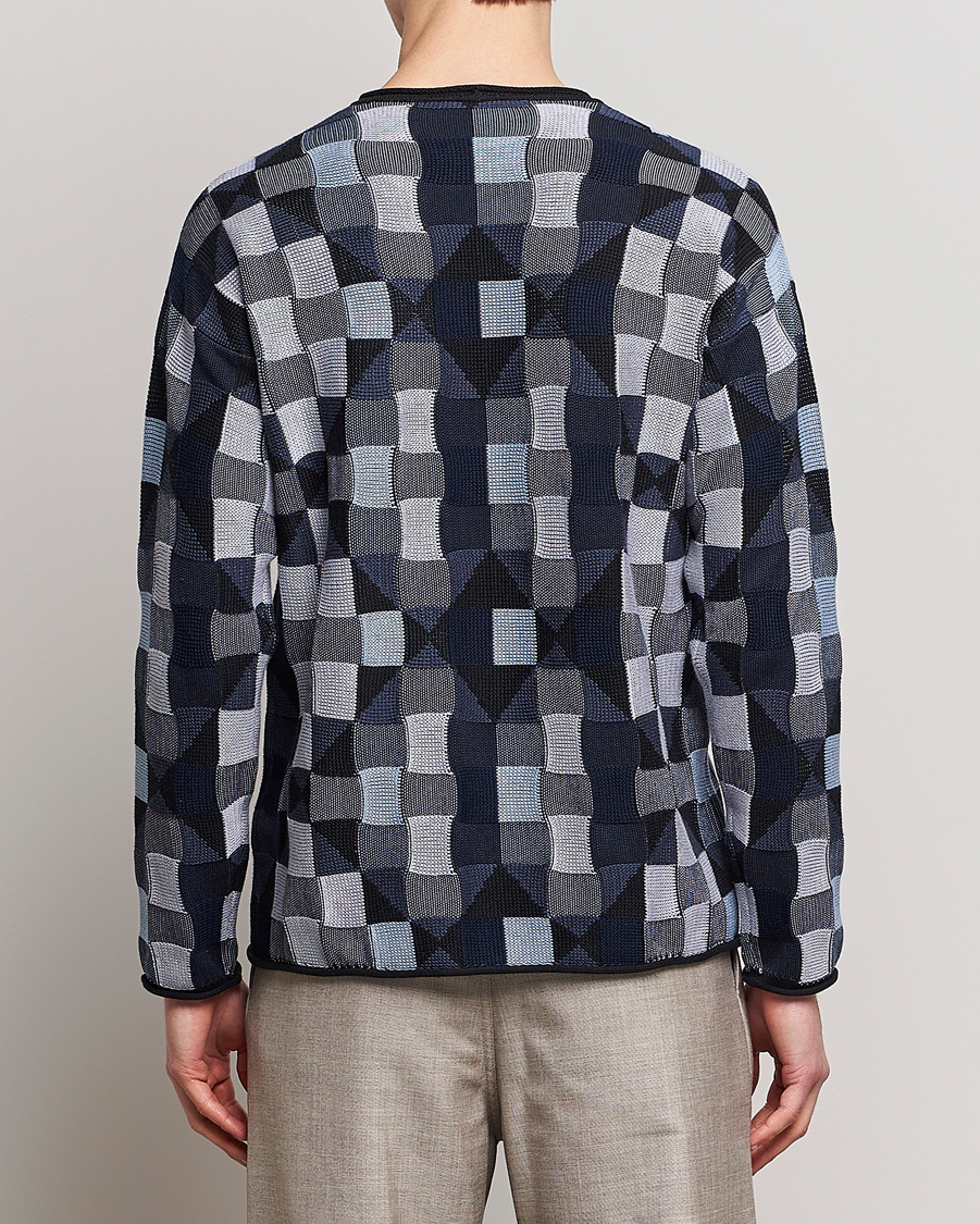 Herre | Trøjer | Giorgio Armani | Geometrical Patchwork Sweater Navy/White