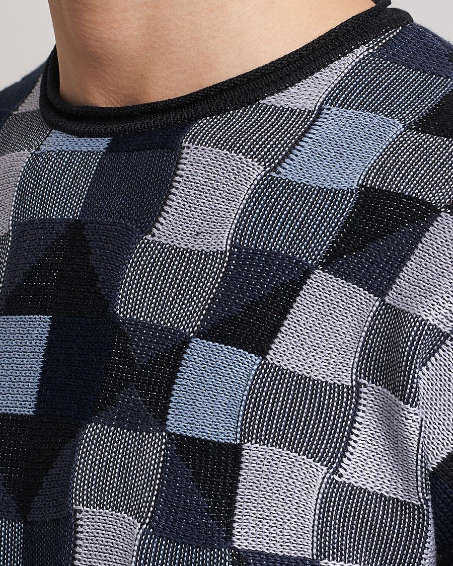 Herre | Trøjer | Giorgio Armani | Geometrical Patchwork Sweater Navy/White