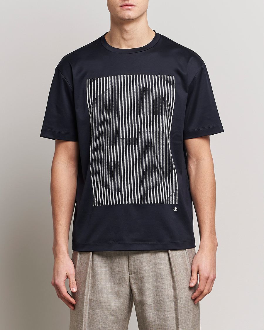 Herre | Giorgio Armani | Giorgio Armani | Abstract Logo T-Shirt Navy