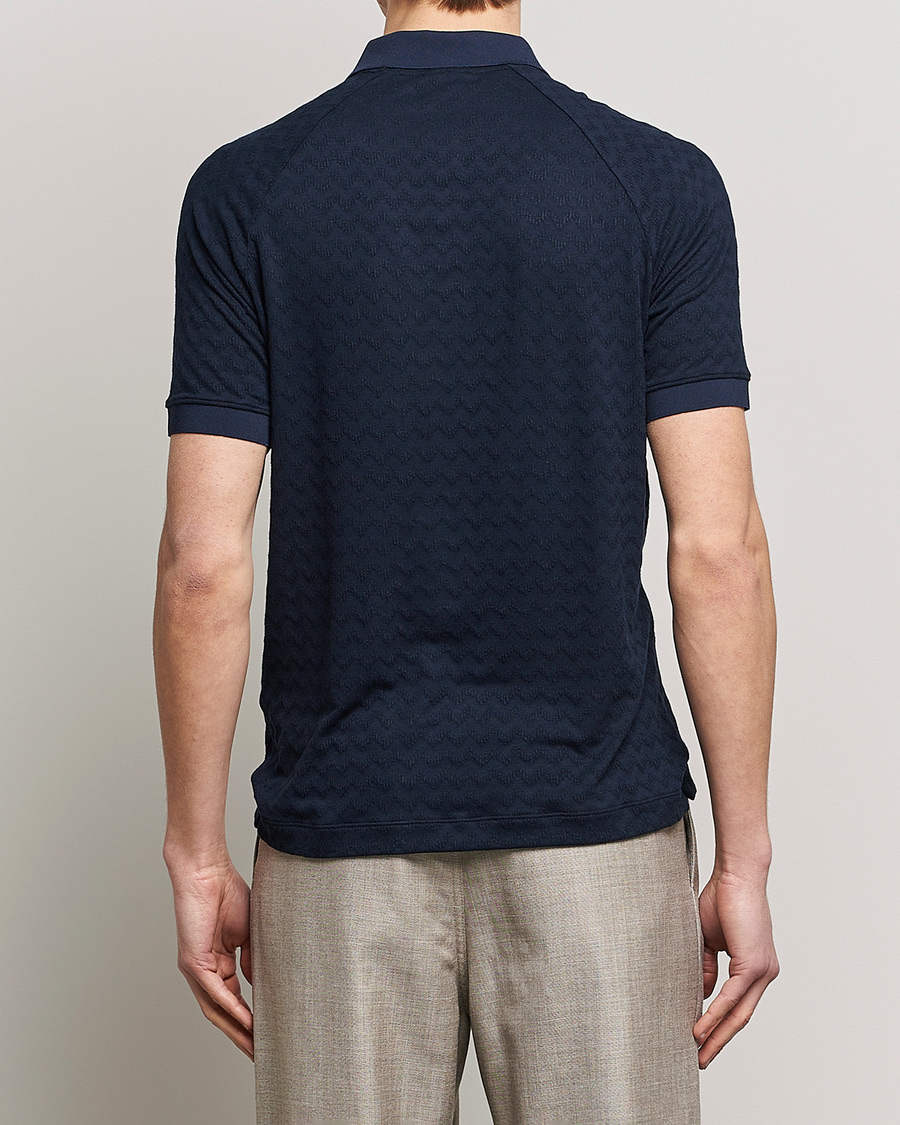 Herre | Polotrøjer | Giorgio Armani | Jacquard Short Sleeve Polo Navy