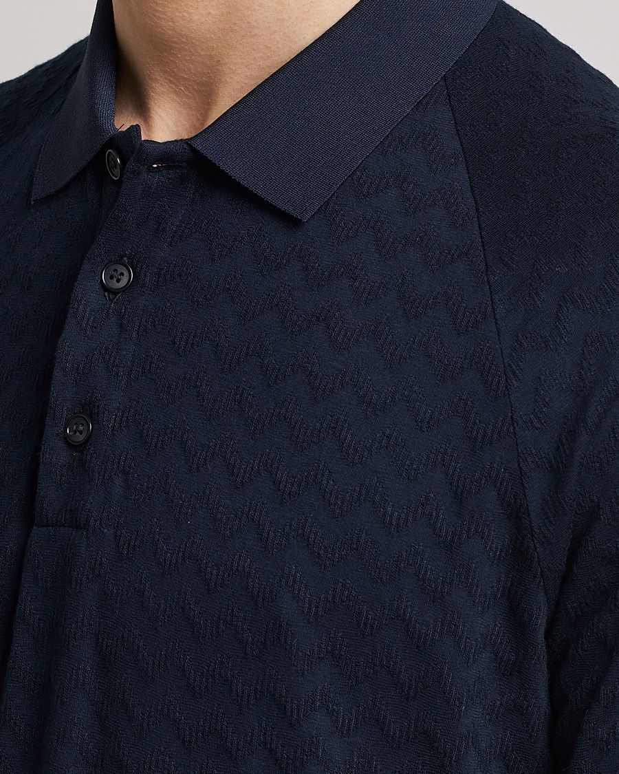 Herre | Polotrøjer | Giorgio Armani | Jacquard Short Sleeve Polo Navy