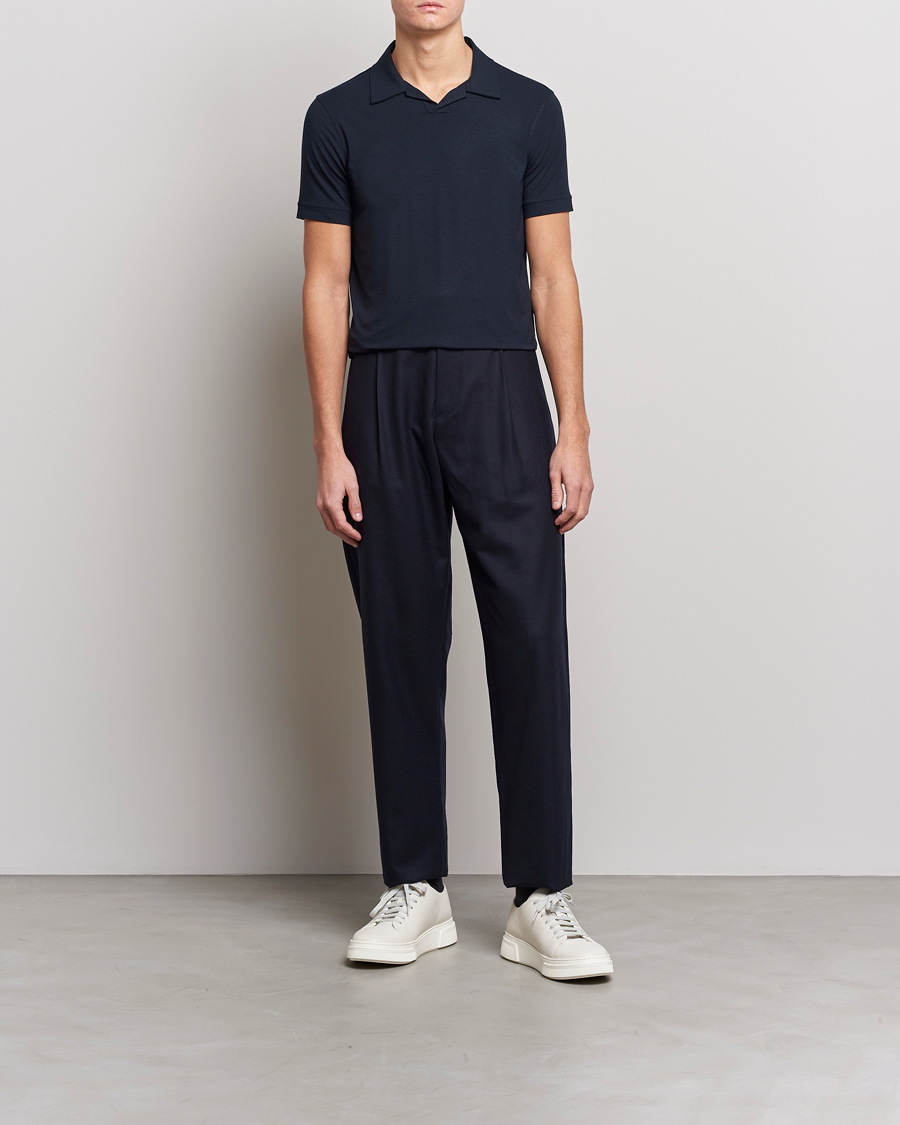 Herre | Polotrøjer | Giorgio Armani | Short Sleeve Stretch Polo Navy