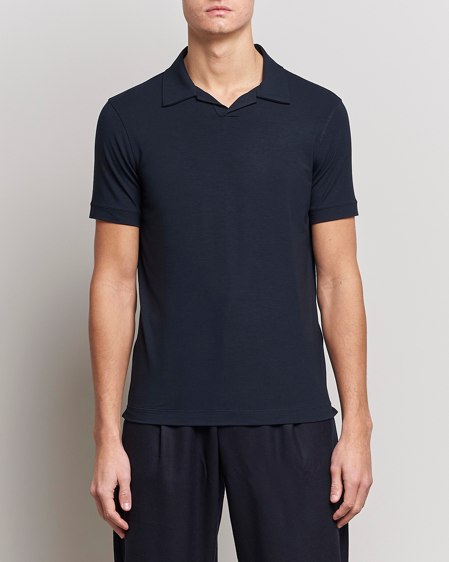 Herre | Quiet Luxury | Giorgio Armani | Short Sleeve Stretch Polo Navy