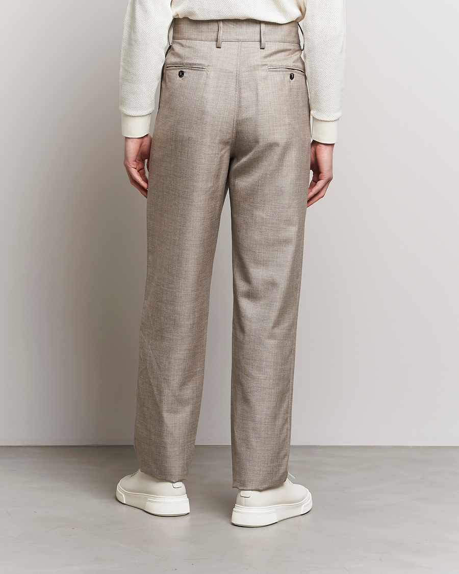 Herre | Bukser | Giorgio Armani | Pleated Wool Trousers Light Grey