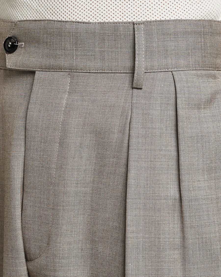 Herre | Bukser | Giorgio Armani | Pleated Wool Trousers Light Grey