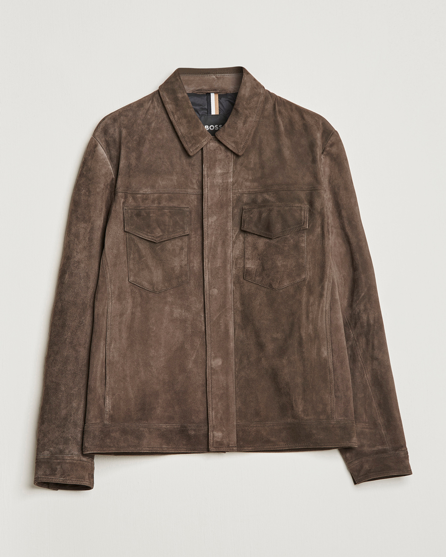 Herre | Jakker | BOSS BLACK | Mucker Suede Jacket Dark Grey