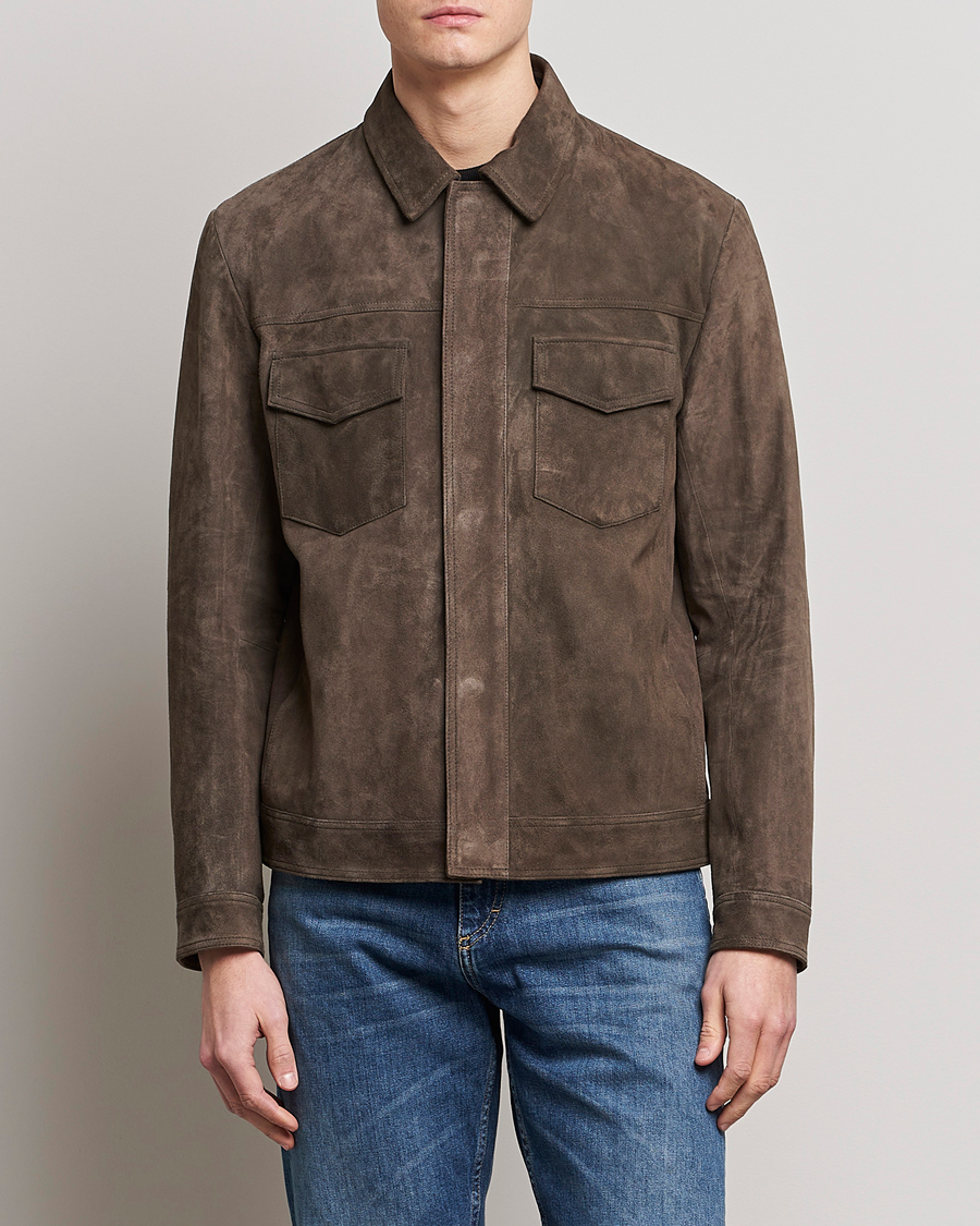 Herre | Jakker | BOSS BLACK | Mucker Suede Jacket Dark Grey