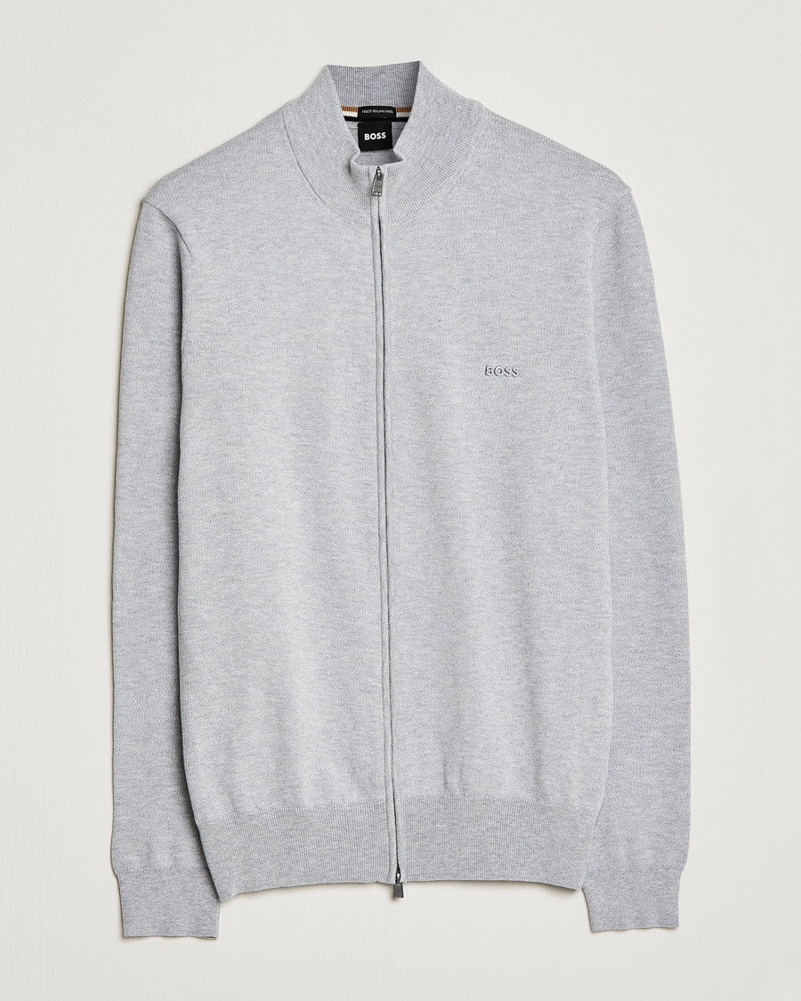 Herre | Trøjer | BOSS BLACK | Palano Knitted Full-Zip Silver