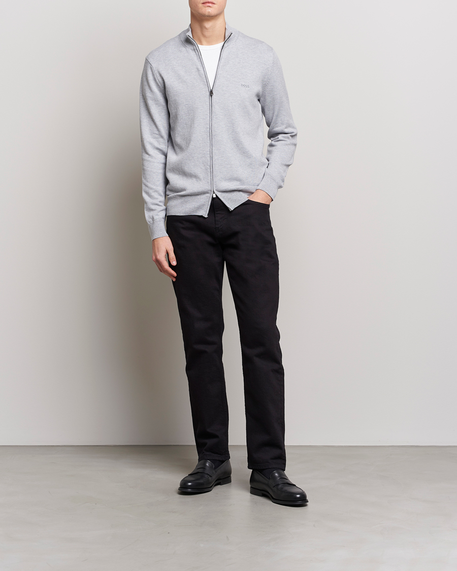 Herre | Trøjer | BOSS BLACK | Palano Knitted Full-Zip Silver