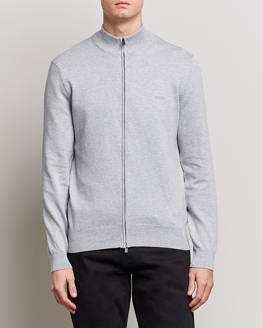 Herre | Trøjer | BOSS BLACK | Palano Knitted Full-Zip Silver