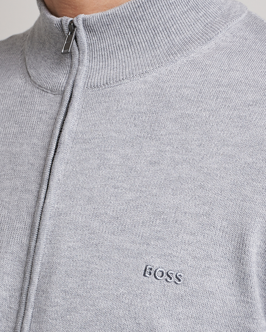 Herre | Trøjer | BOSS BLACK | Palano Knitted Full-Zip Silver