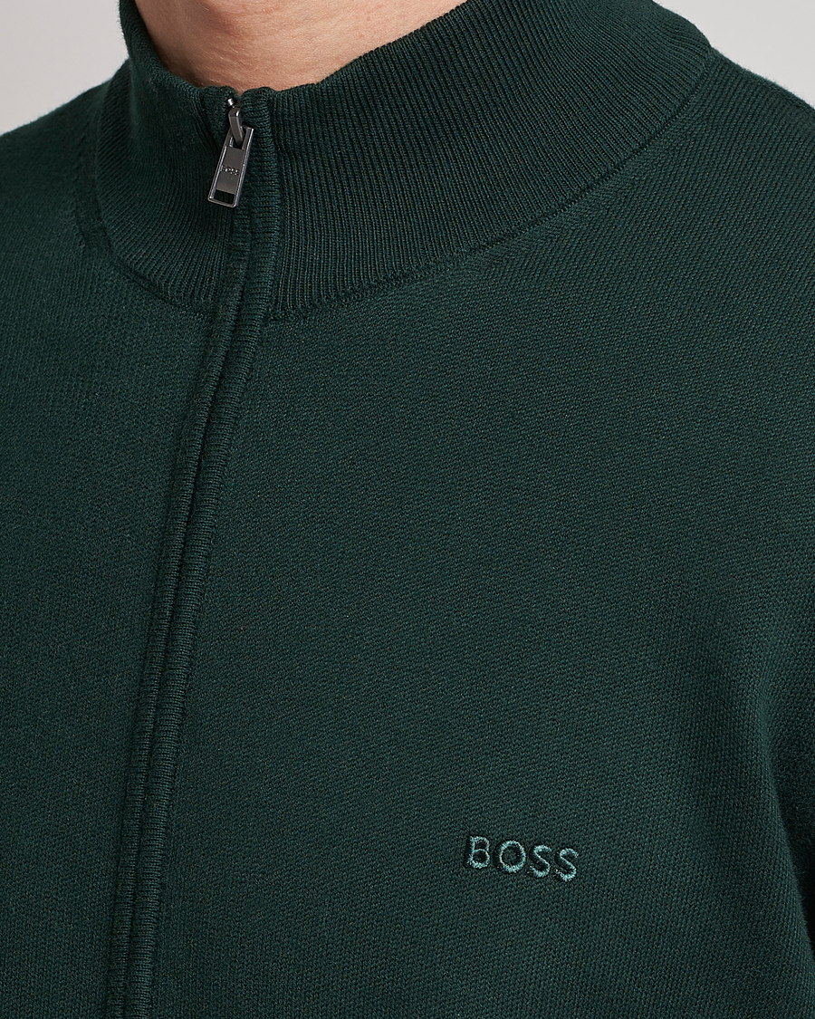 Herre | Trøjer | BOSS BLACK | Palano Knitted Full-Zip Open Green