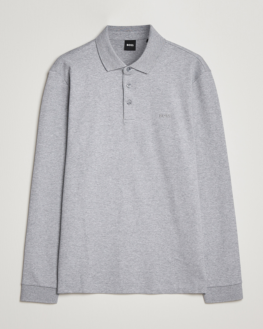 Herre | Trøjer | BOSS BLACK | Pado Knitted Polo Shirt Silver