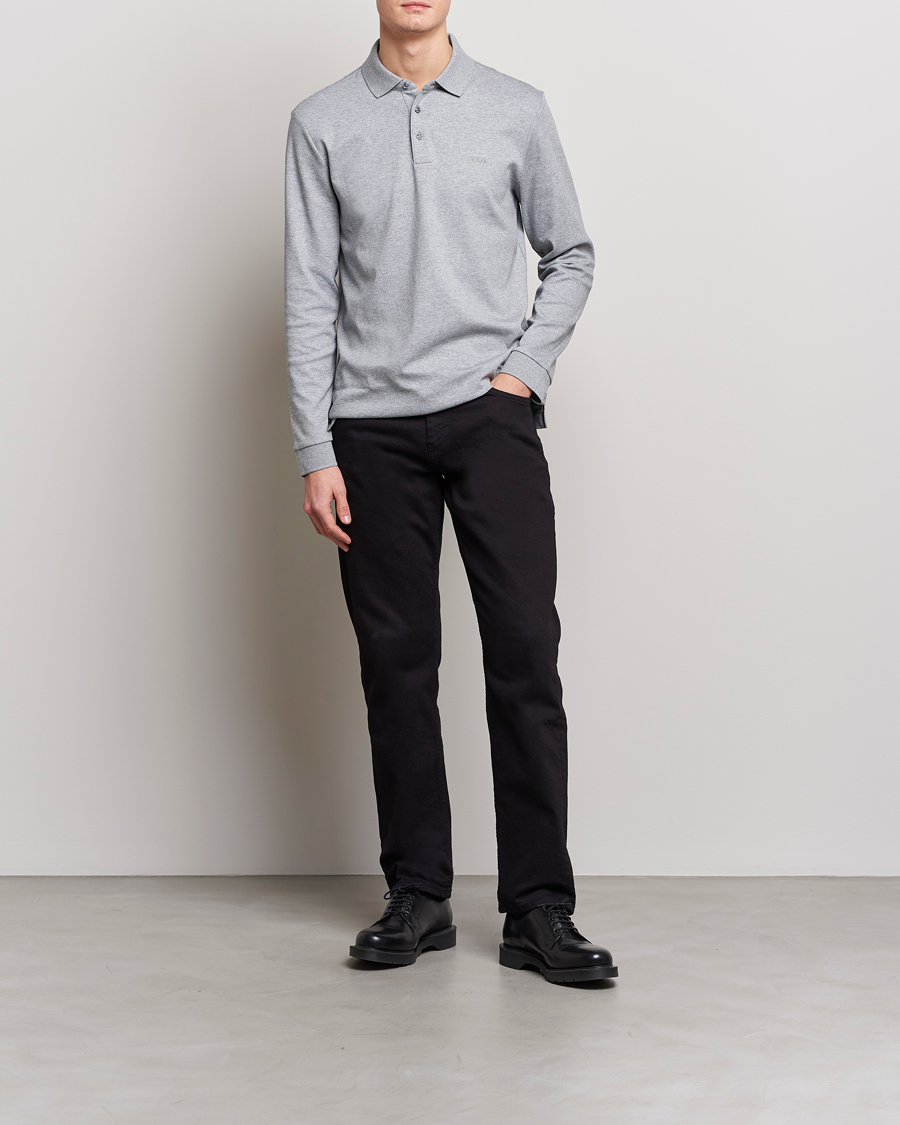 Herre | Trøjer | BOSS BLACK | Pado Knitted Polo Shirt Silver
