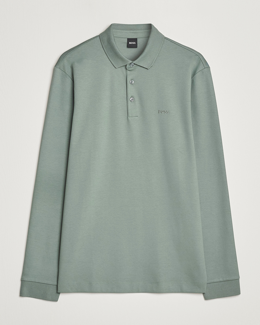 Herre | Trøjer | BOSS BLACK | Pado Knitted Polo Shirt Open Green