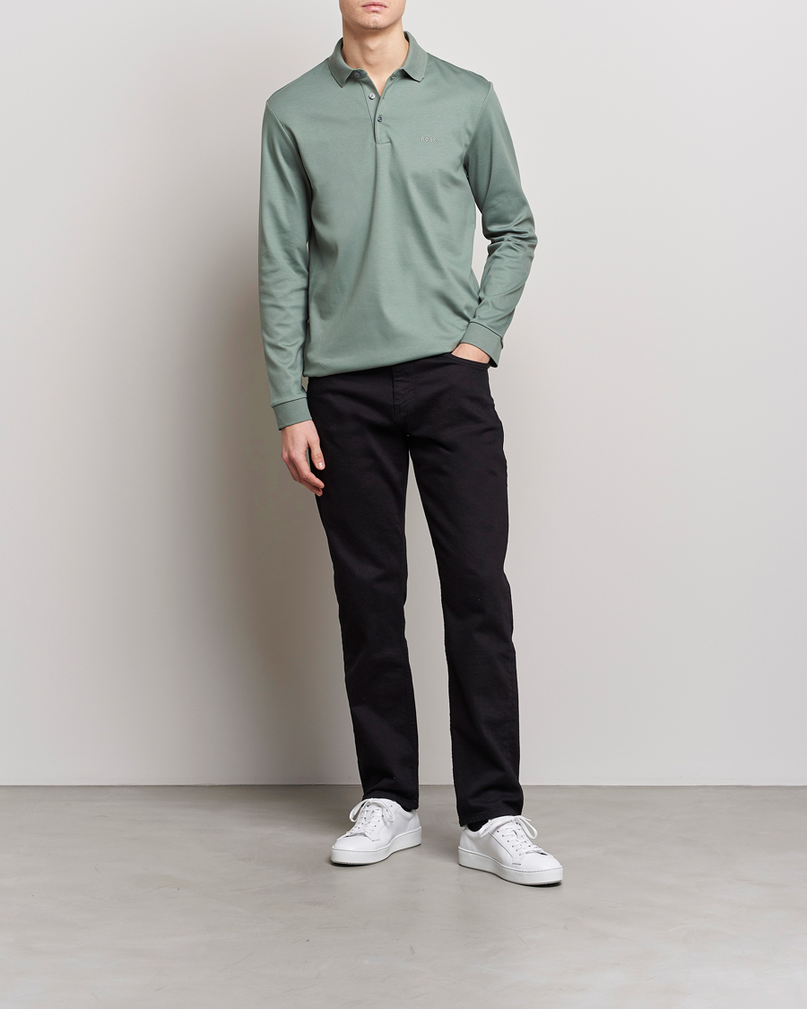 Herre | Trøjer | BOSS BLACK | Pado Knitted Polo Shirt Open Green