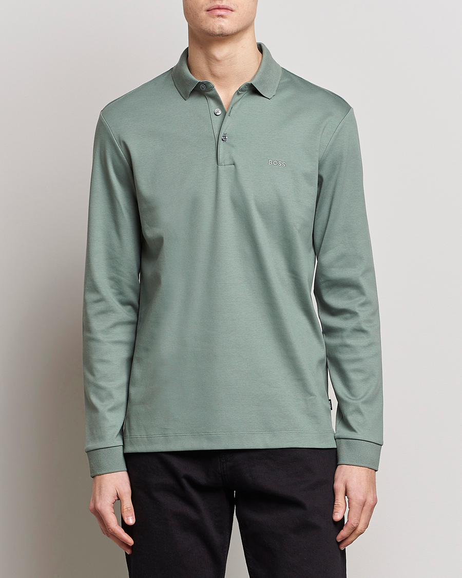 Herre | Strikkede polotrøjer | BOSS BLACK | Pado Knitted Polo Shirt Open Green