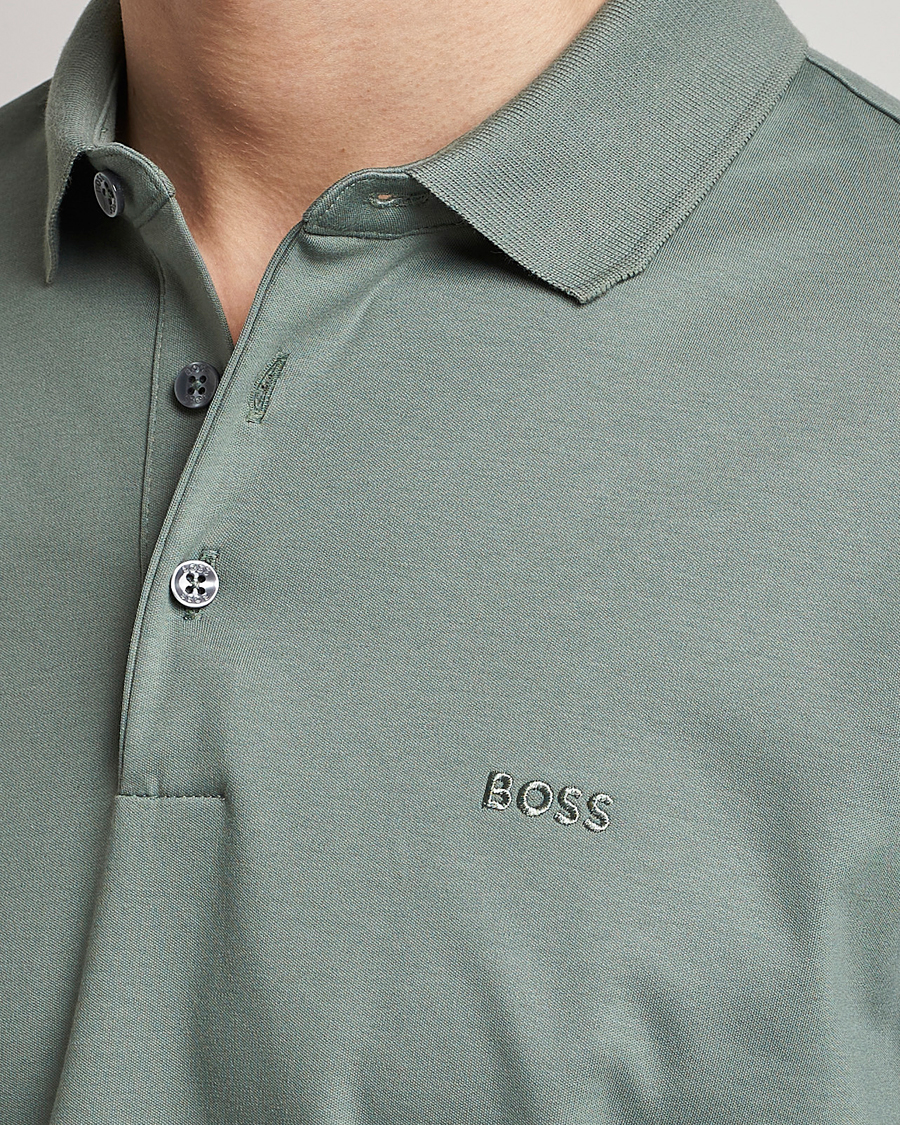 Herre | Trøjer | BOSS BLACK | Pado Knitted Polo Shirt Open Green