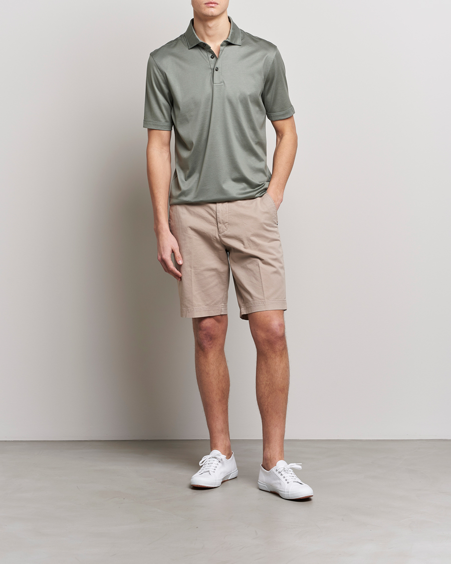 Herre | Polotrøjer | BOSS BLACK | Press Cotton/Lyocell Polo Open Green