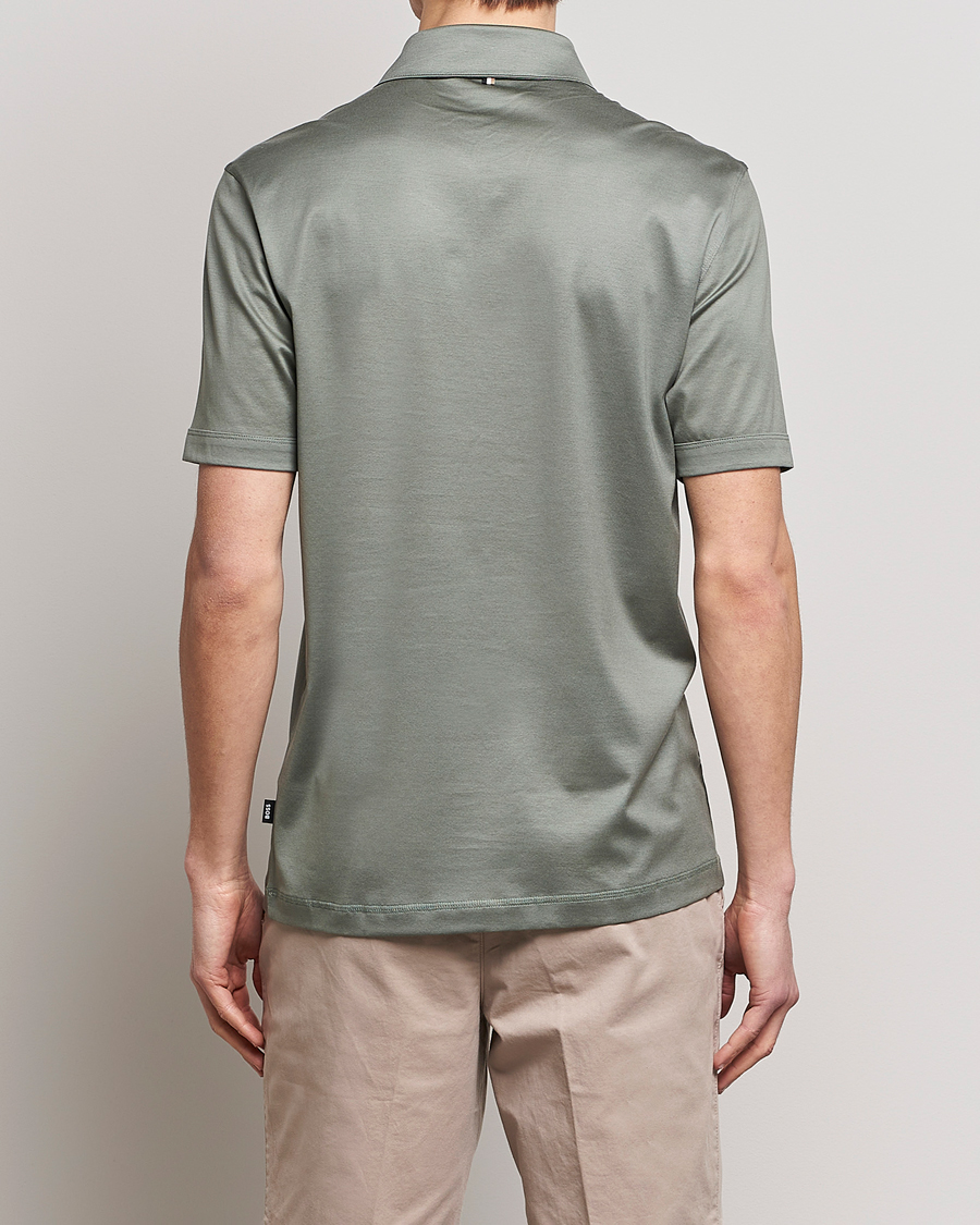 Herre | Polotrøjer | BOSS BLACK | Press Cotton/Lyocell Polo Open Green