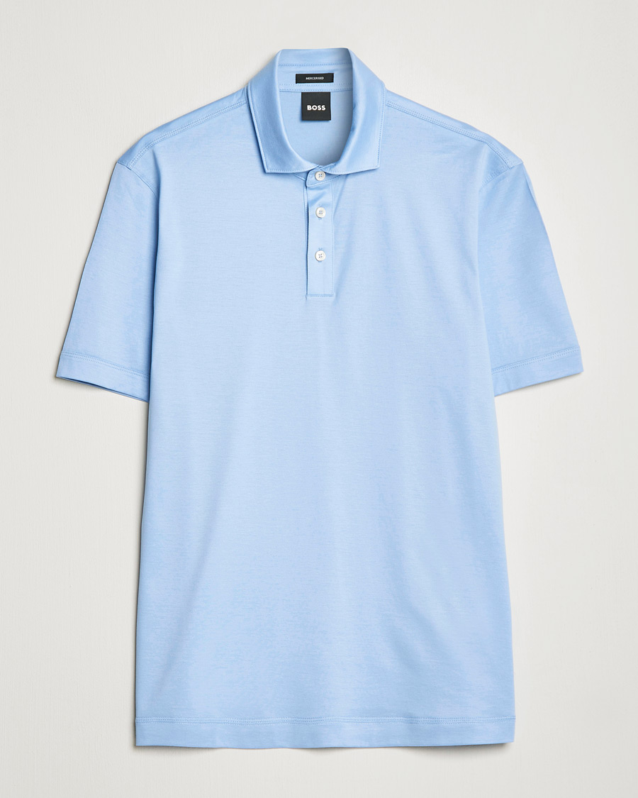 Herre | Polotrøjer | BOSS BLACK | Press Cotton/Lyocell Polo Open Blue