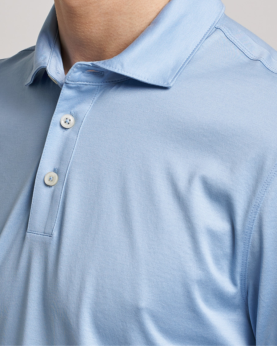 Herre | Polotrøjer | BOSS BLACK | Press Cotton/Lyocell Polo Open Blue