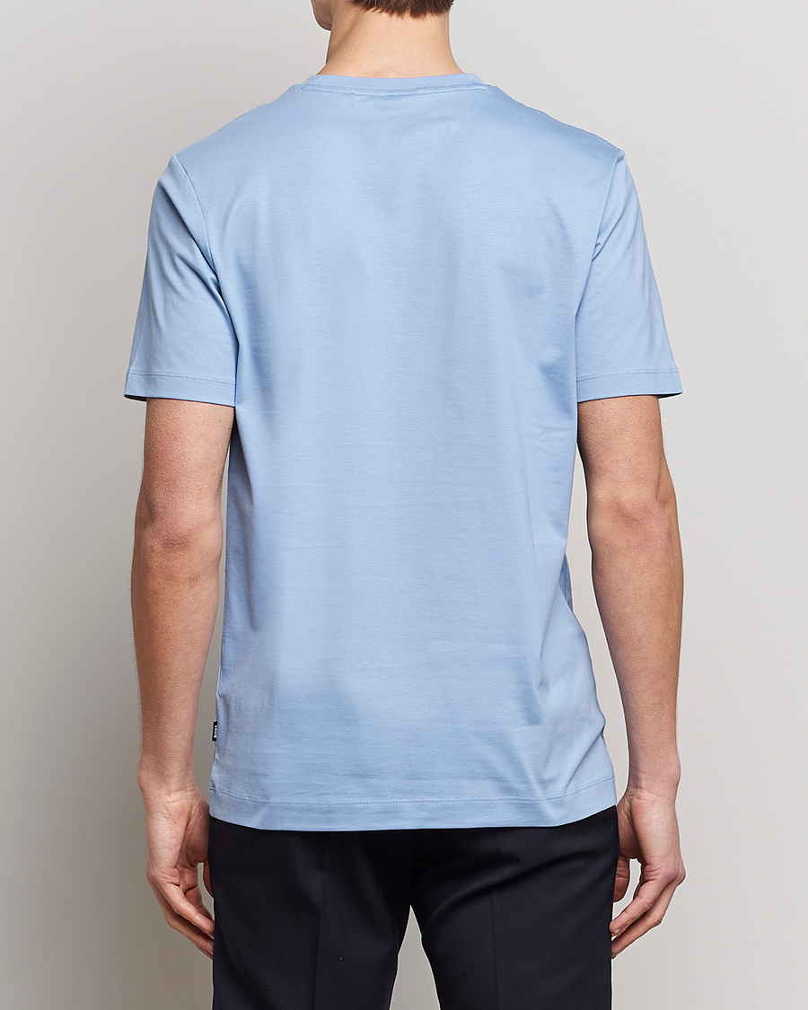 Herre | T-Shirts | BOSS BLACK | Thompson Logo Crew Neck T-Shirt Open Blue