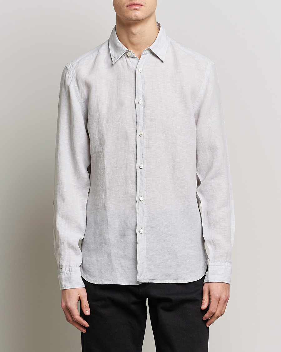 Herre |  | BOSS BLACK | Liam Linen Shirt Light Grey