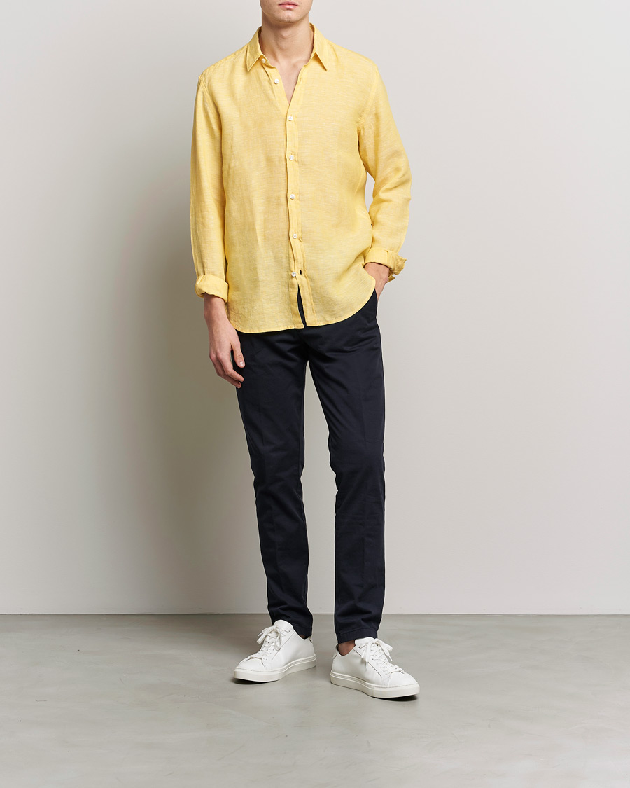Herre | Skjorter | BOSS BLACK | Liam Linen Shirt Bright Yellow