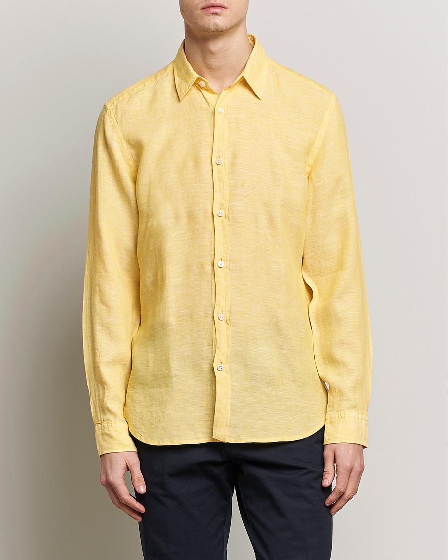 Herre | Hørskjorter | BOSS BLACK | Liam Linen Shirt Bright Yellow