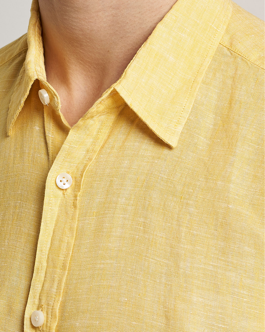 Herre | Skjorter | BOSS BLACK | Liam Linen Shirt Bright Yellow