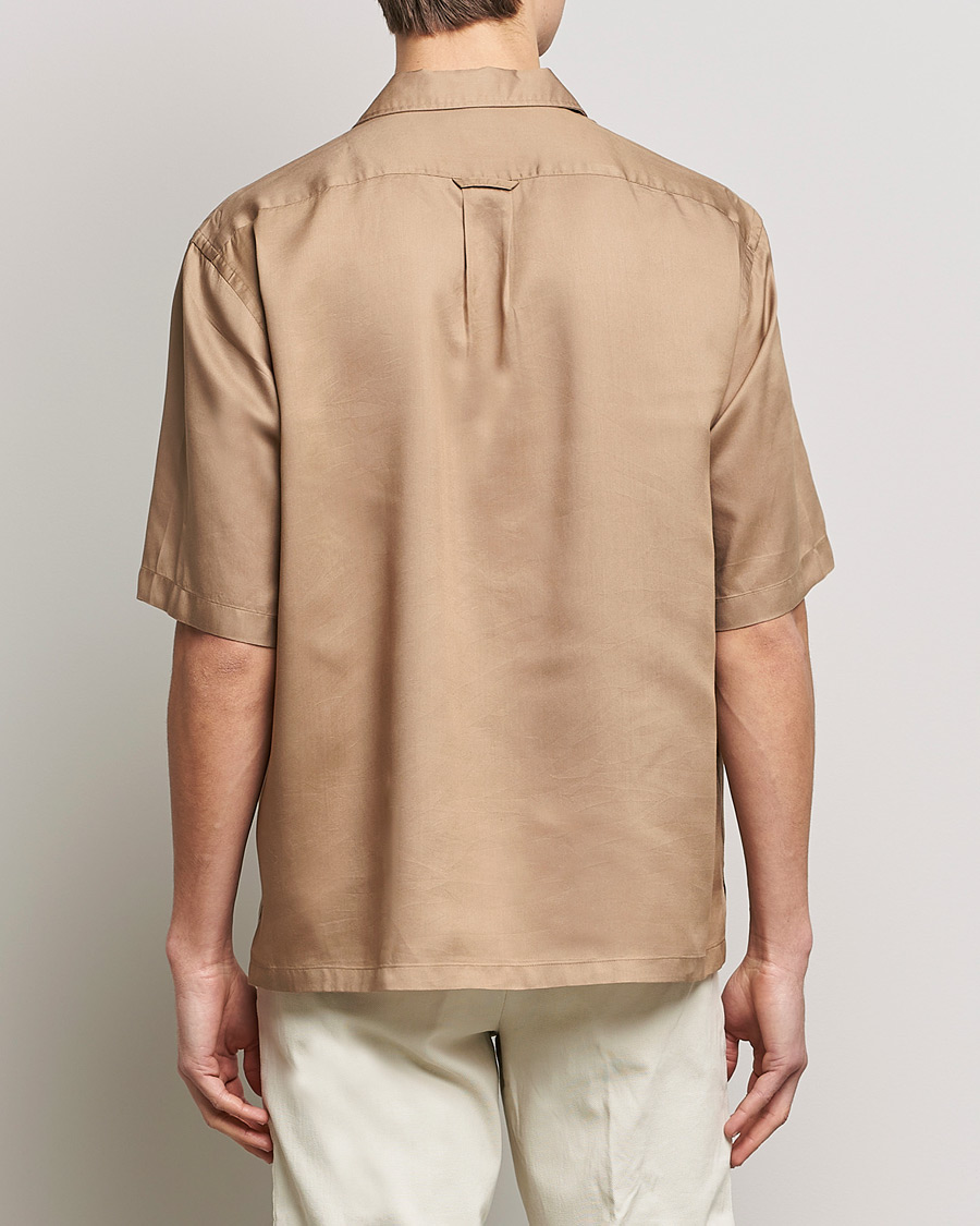 Herre | Skjorter | BOSS BLACK | Lars Resort Collar Short Sleeve Medium Beige