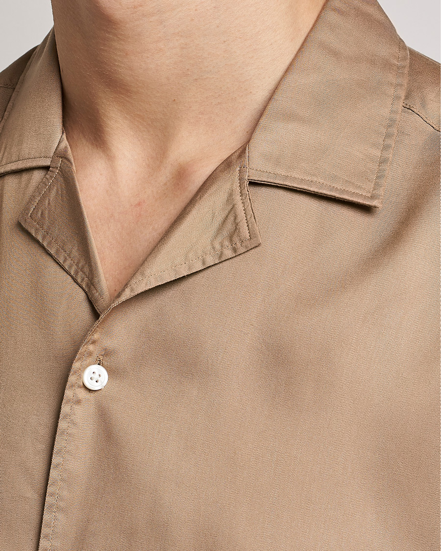 Herre | Skjorter | BOSS BLACK | Lars Resort Collar Short Sleeve Medium Beige