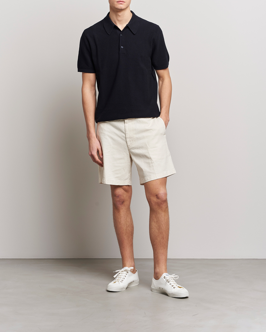 Herre | Shorts | BOSS BLACK | Karlos Cotton/Linen Shorts Open White