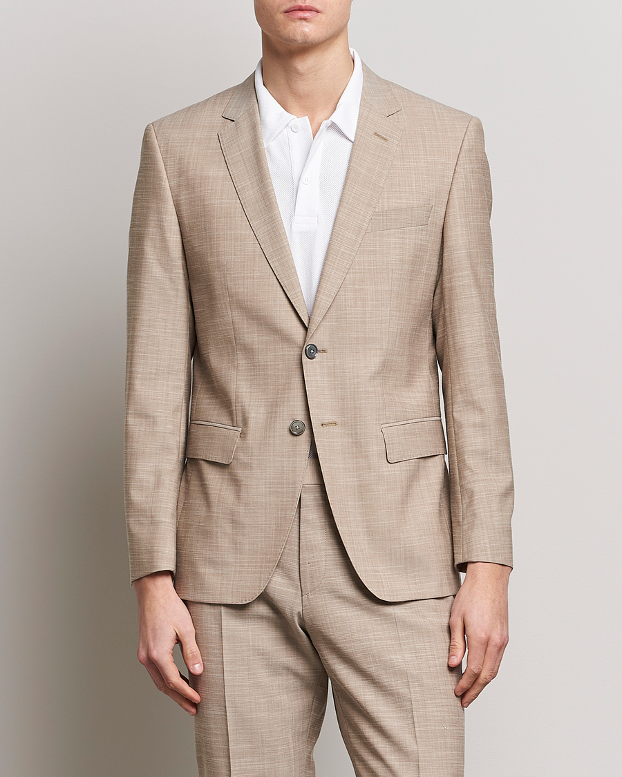Herre | Blazere & jakker | BOSS BLACK | Huge Wool/Cotton Blazer Light Beige