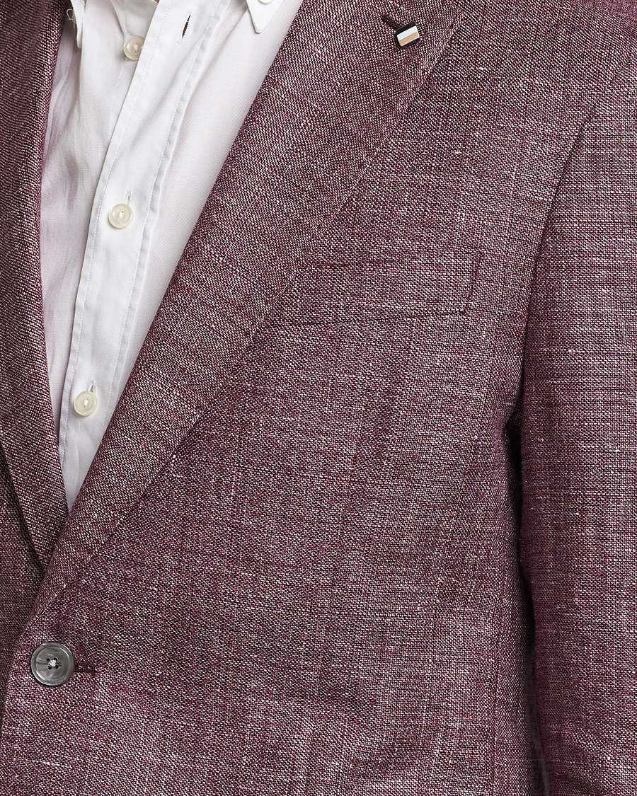 Herre | Blazere & jakker | BOSS BLACK | Hanry Linen/Wool Blazer Dark Red