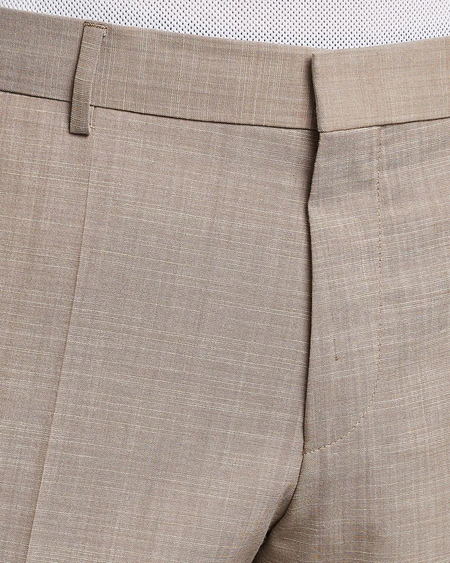 Herre | Bukser | BOSS BLACK | Genius Wool/Cotton Pleated Trousers Light Beige