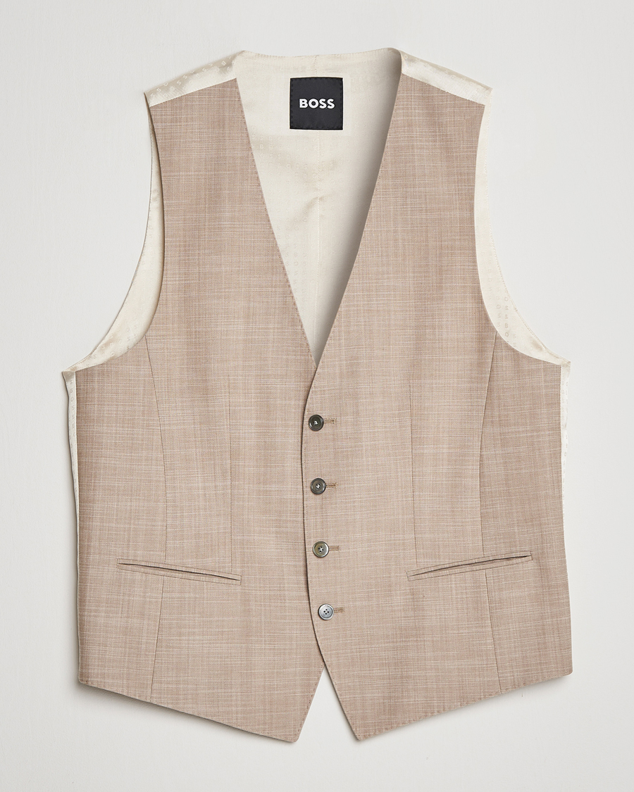 Herre | Blazere & jakker | BOSS BLACK | Huge Wool/Cotton Vest Light Beige