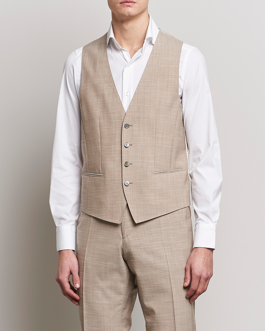 Herre | Blazere & jakker | BOSS BLACK | Huge Wool/Cotton Vest Light Beige