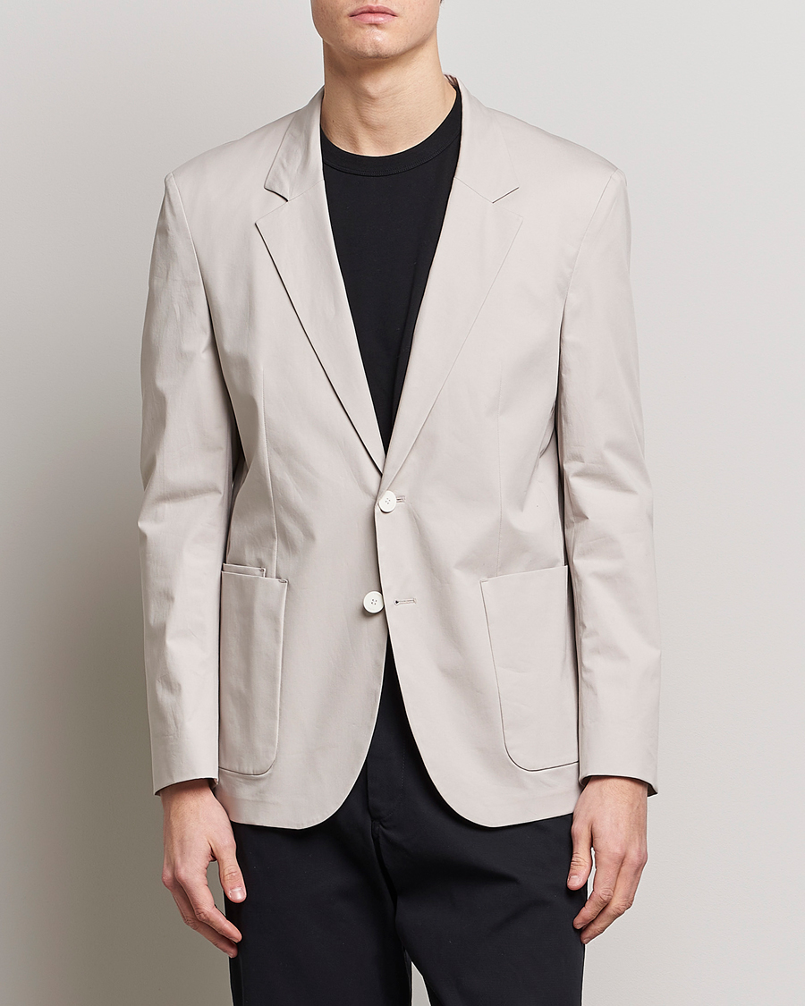 Herre | Bomuldsblazer | HUGO | Haero Cotton Patch Pocket Blazer Light Beiege