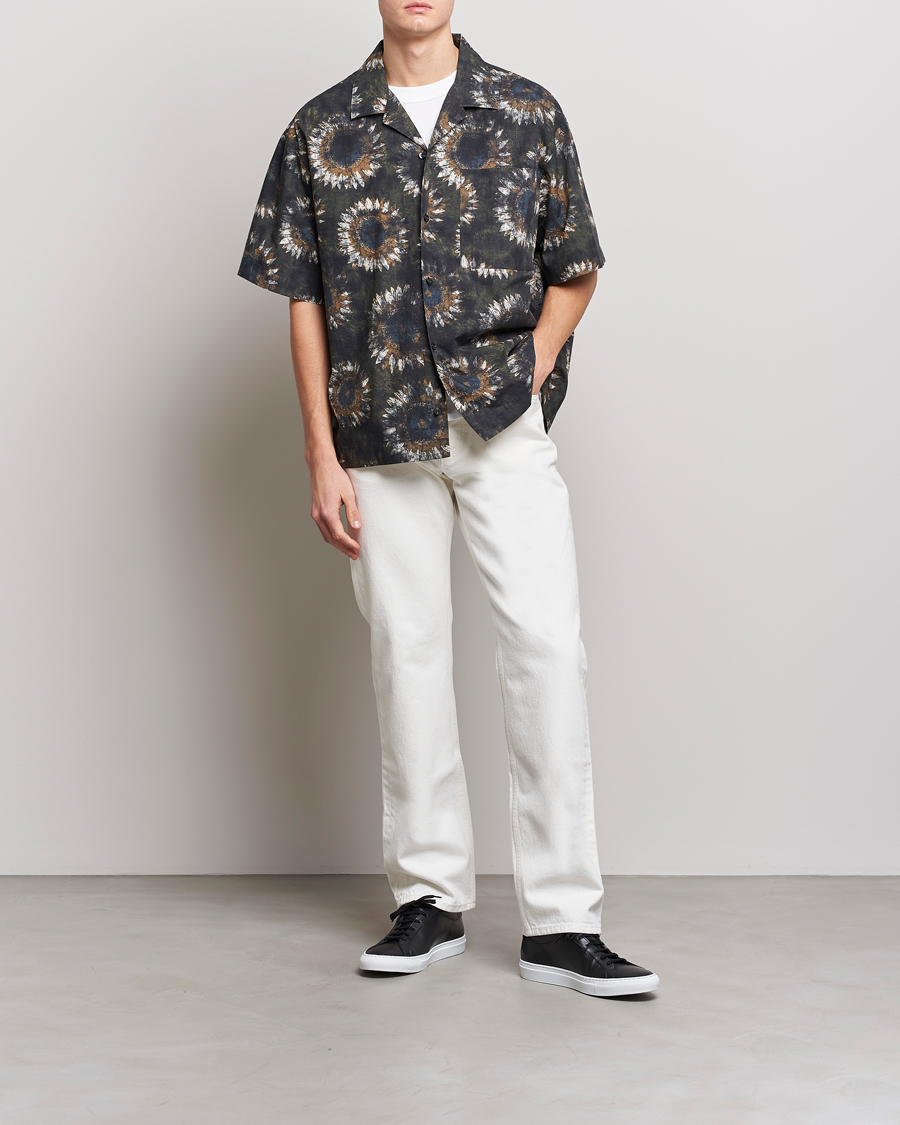 Herre | Skjorter | HUGO | Egeeno Printed Resort Collar Short Sleeve Shirt Green