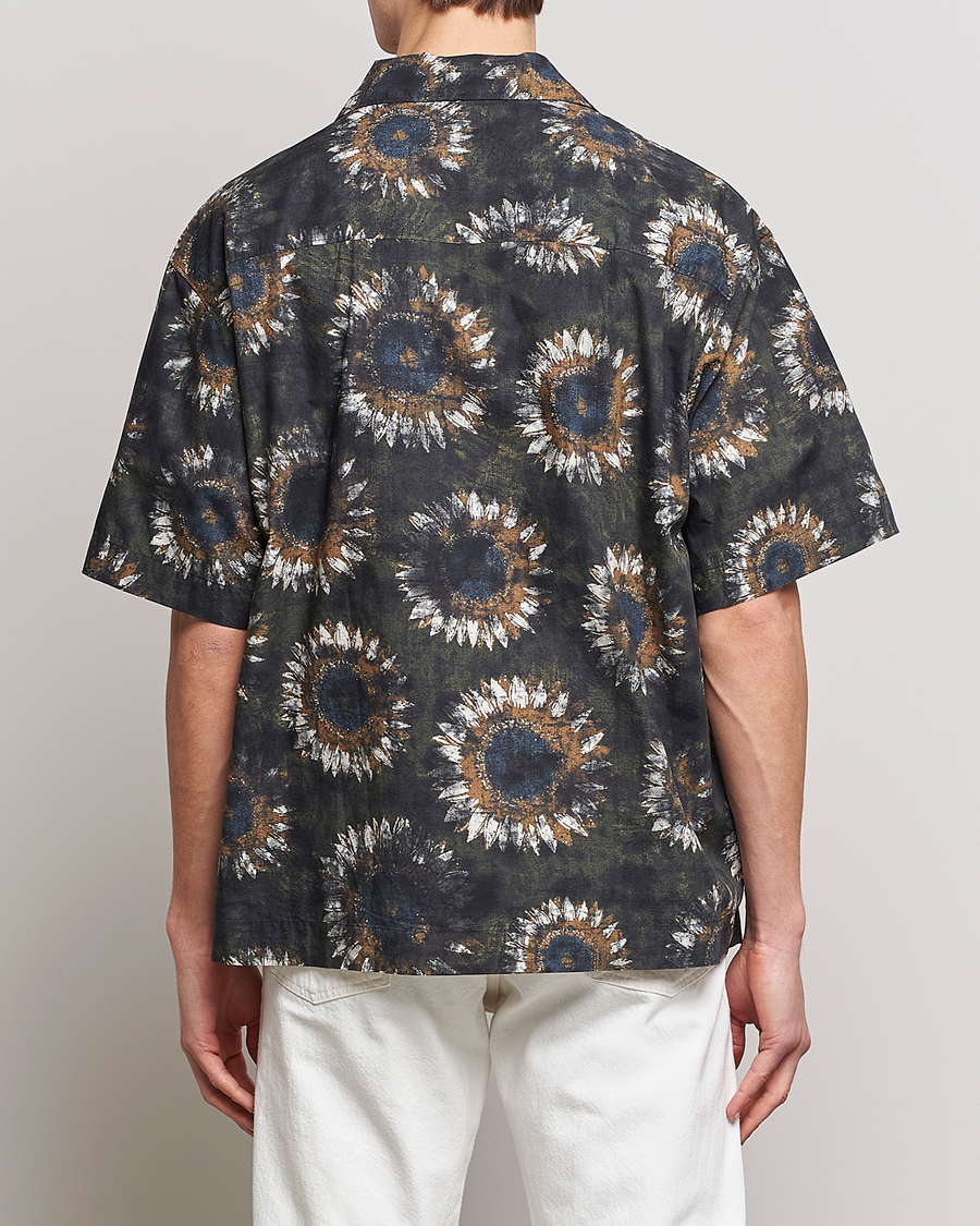 Herre | Skjorter | HUGO | Egeeno Printed Resort Collar Short Sleeve Shirt Green