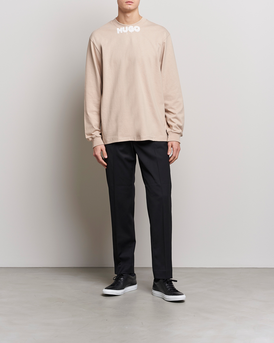 Herre | Trøjer | HUGO | Dotopaxi Logo Crew Neck Sweatshirt Light Beige