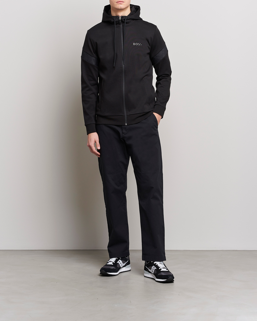Herre | Trøjer | BOSS GREEN | Saggy Mirror Full-Zip Hoodie Black