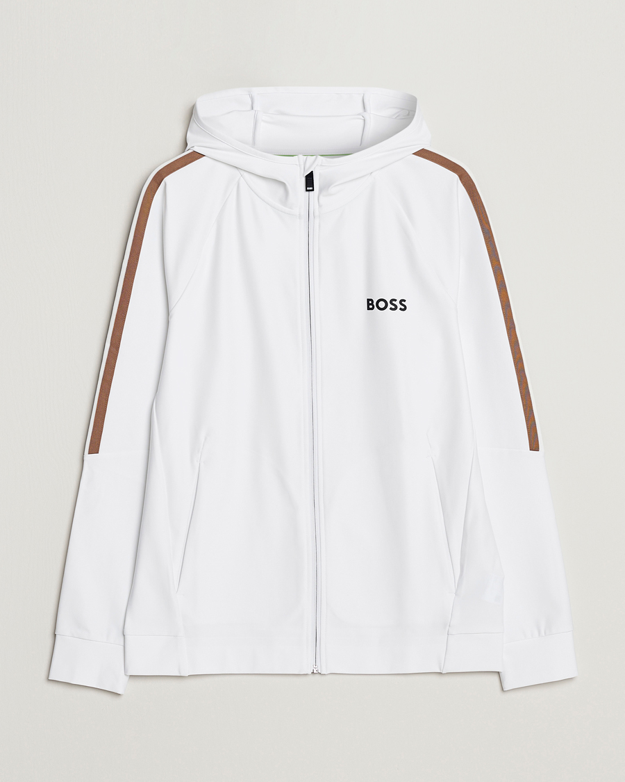 Herre | Trøjer | BOSS GREEN | Sicon Performance Full-Zip Hoodie White