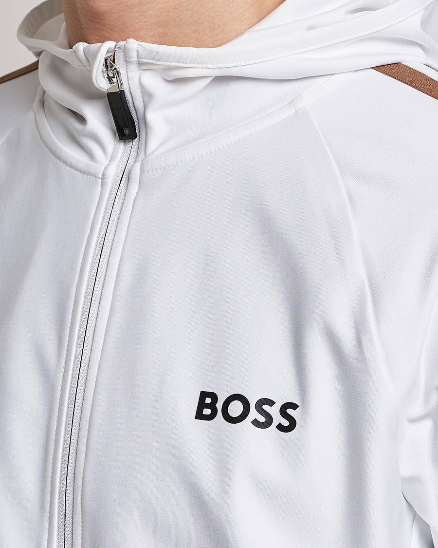 Herre | Trøjer | BOSS GREEN | Sicon Performance Full-Zip Hoodie White