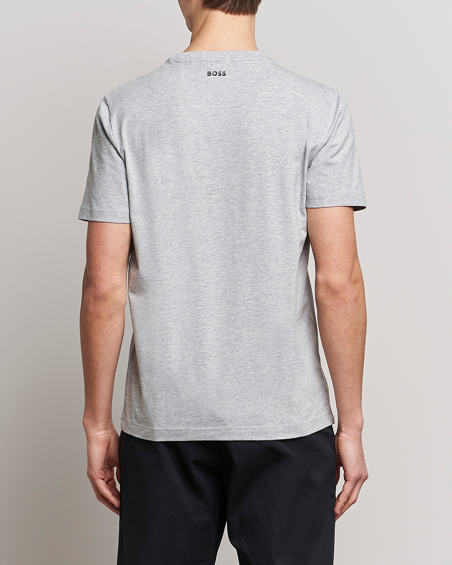Herre | T-Shirts | BOSS GREEN | Circle Logo Crew Neck T-Shirt Light Grey